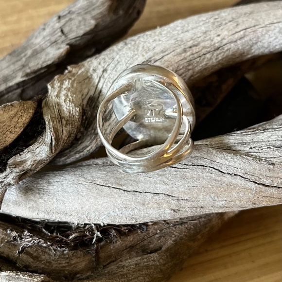 Sterling Silver Turquiose Ring size 8 - Picture 4 of 6